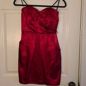 Red mini dress with pockets